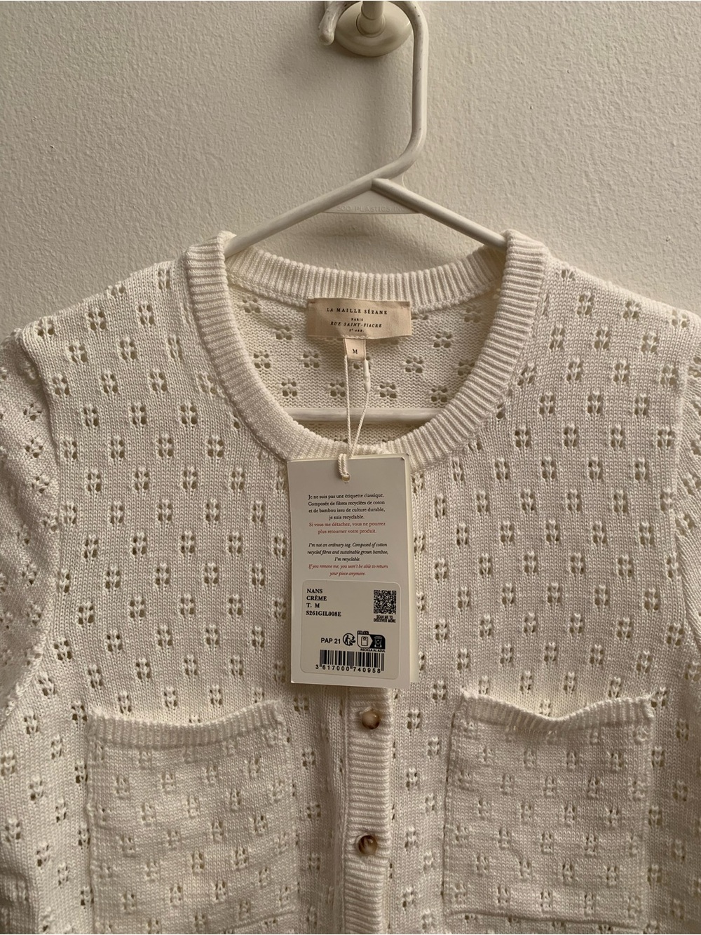 NWT Sezane Nans Cardigan Cream - Picture 5 of 6